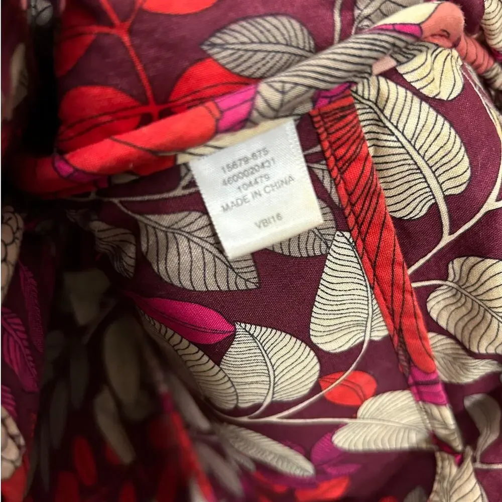 Retro Floral Vera Bradley Bowler Bag Pink‎ Red Cotton Y2K Coquette Purse Floral